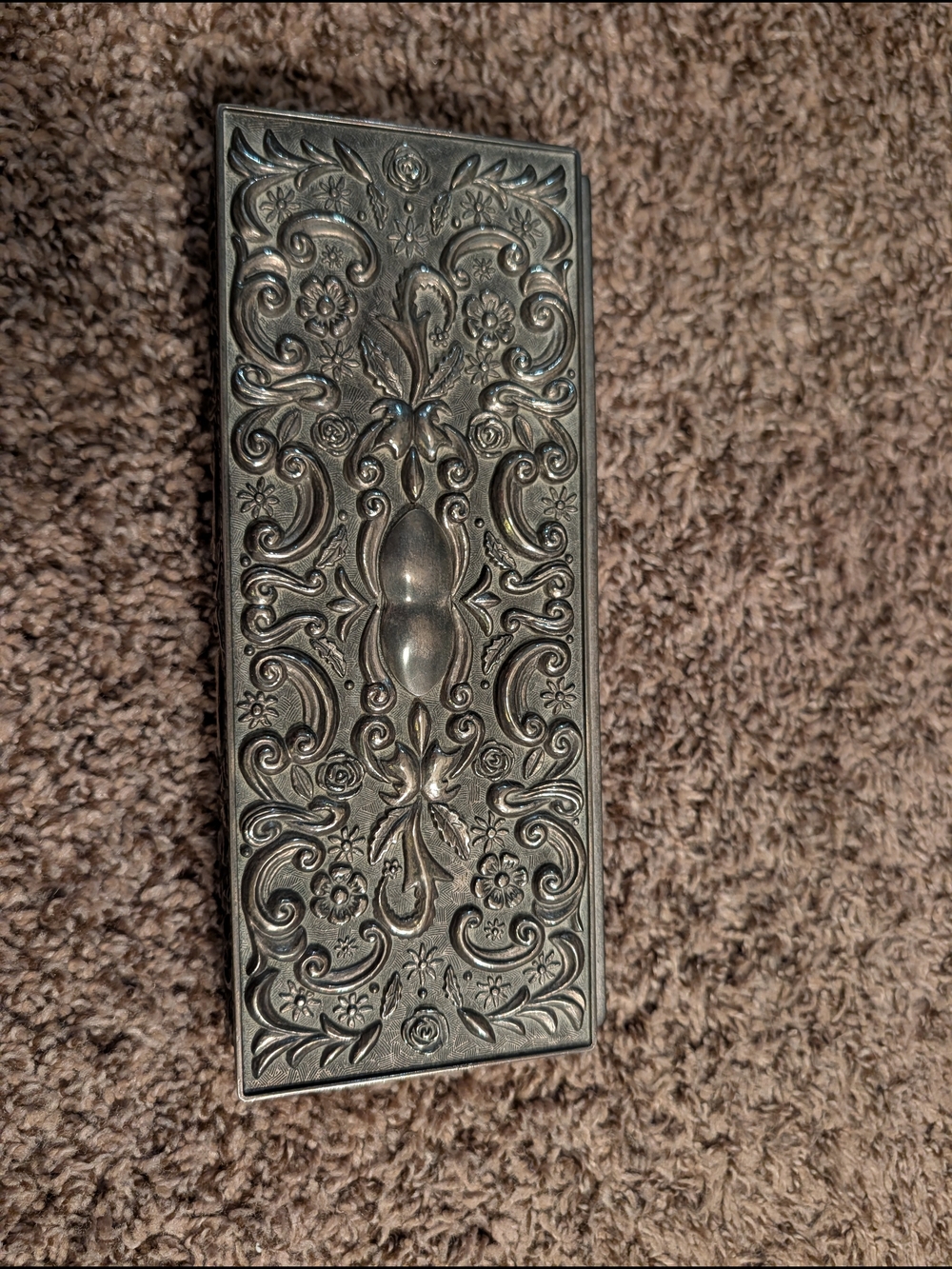 Godinger Ornate Silver Floral Rectangular Trinket Box